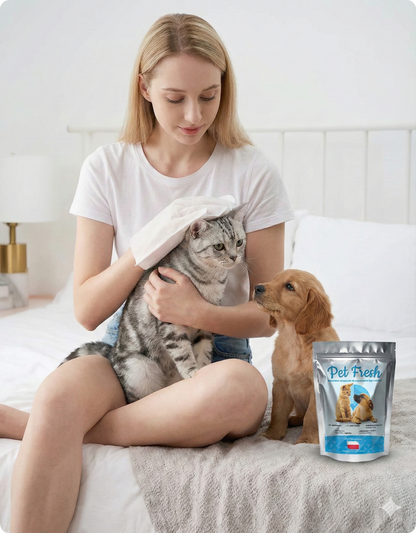 12 ks PetFresh™ – Polské přírodní SPA rukavice na čištění tlapek a srsti